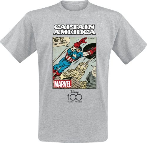 Captain America Disney 100 Tričko šedá