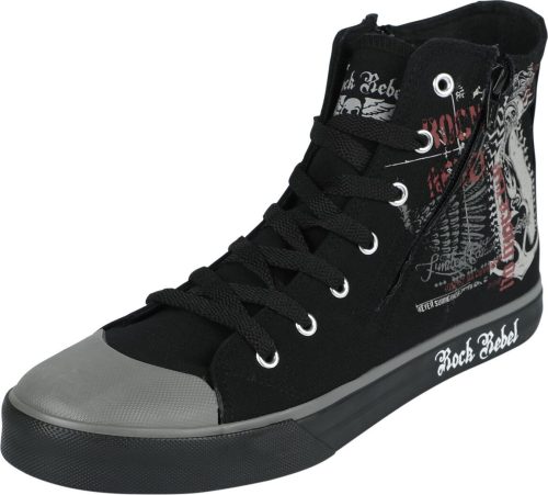 Rock Rebel by EMP Skeleton Nun Sneaker With Zipper tenisky černá