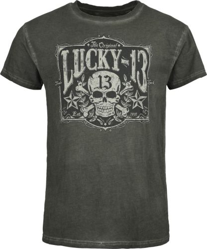 Lucky 13 Tričko Tombstone - Vintage Black Tričko s nádechem černé