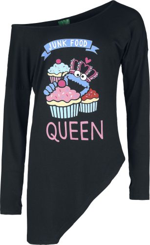 Sesame Street Junk Food Queen Dámské tričko s dlouhými rukávy černá