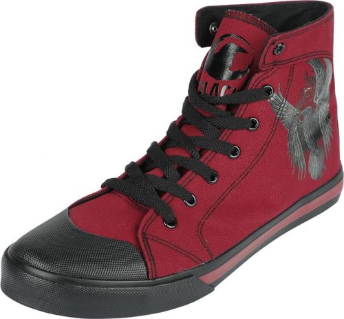 Black Premium by EMP Sneaker With Raven Print tenisky tmavě červená