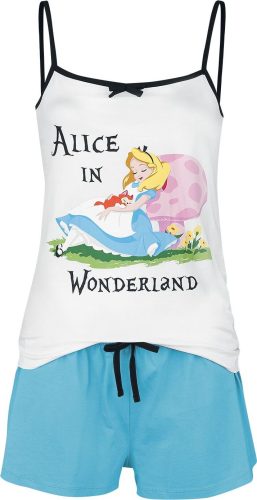 Alice in Wonderland Alice pyžama bílá/modrá