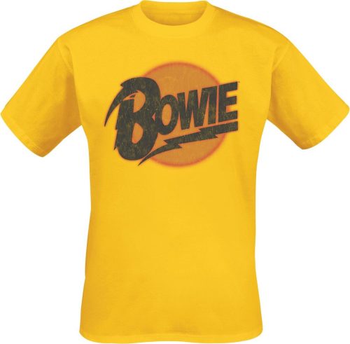 David Bowie Logo Distressed Tričko žlutá