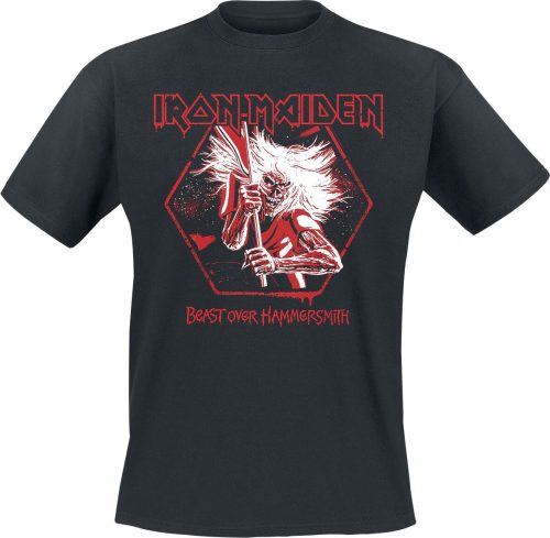 Iron Maiden Hexagon Crop Red Tričko černá