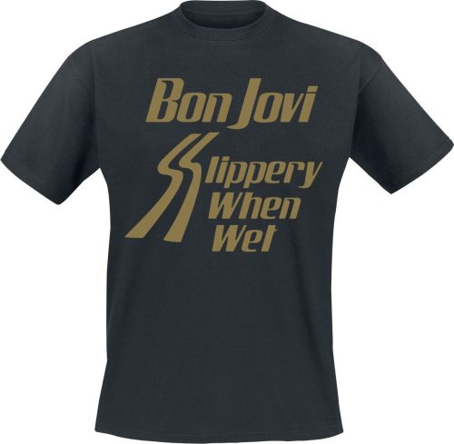 Bon Jovi Slippery When Wet Tričko černá