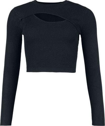 Only Onlliza L/S Peek-A-Boo Pullover Dámské tričko s dlouhými rukávy černá