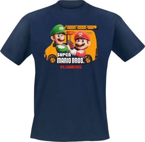 Super Mario Mario Brothers Plumbing Tričko modrá