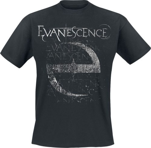 Evanescence Distressed Stamped Tričko černá