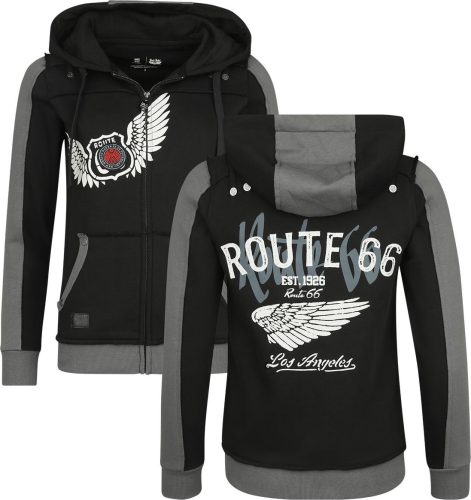 Rock Rebel by EMP Rock Rebel X Route 66 - Hoody Jacket Dámská mikina s kapucí na zip černá