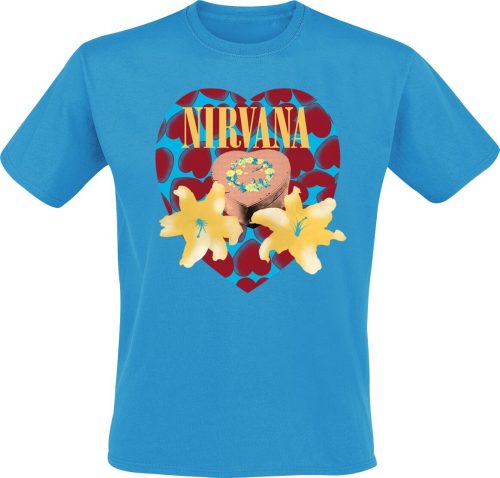 Nirvana Flower Heart Tričko modrá