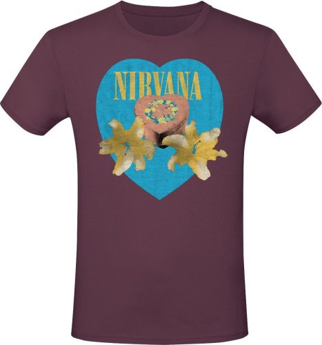 Nirvana Flower Heart Tričko červená
