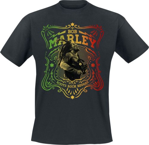 Bob Marley Roots Rock Reggae Tričko černá