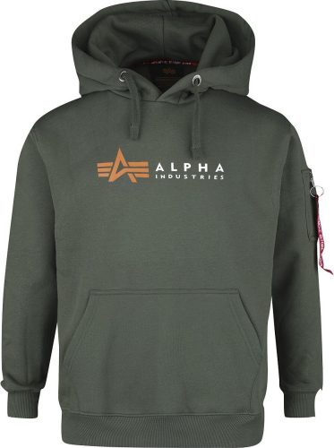 Alpha Industries Mikina s logem Alpha Mikina s kapucí olivová