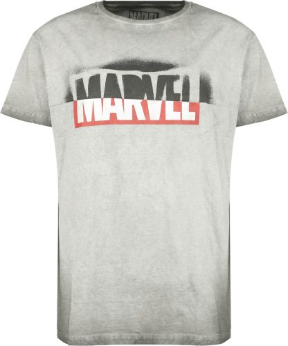Marvel Logo Graffiti Tričko světle šedá