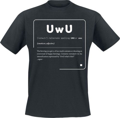 Zábavné tričko UwU Definition Tričko černá