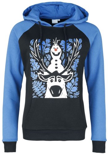 Frozen Olaf und Sven Dámská mikina s kapucí cerná/modrá