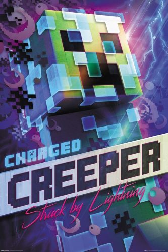 Minecraft Charged Creeper plakát vícebarevný
