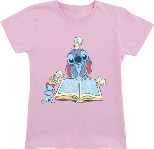Lilo & Stitch Kids - Reading A Book detské tricko světle růžová