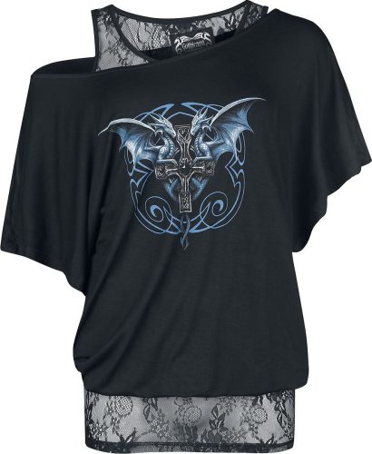 Gothicana by EMP Dvouvrstvé tričko Gothicana x Anne Stokes Dámské tričko černá