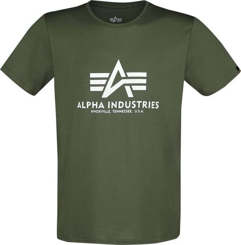 Alpha Industries Basic tričko Tričko tmave zelená