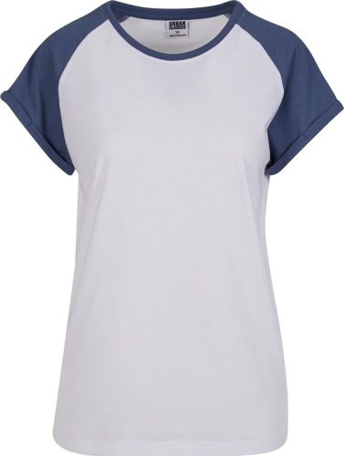 Urban Classics Dámské kontrastní raglanové tričko Tričko bílá/modrá