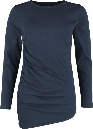 Black Premium by EMP Tričko s dlouhými rukávy a řasením Dámské tričko s dlouhými rukávy tmavě modrá