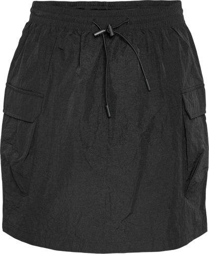 Noisy May Kapsáčová sukně NMMolly WVN s vysokým pásem a šňůrkou Mini sukně černá