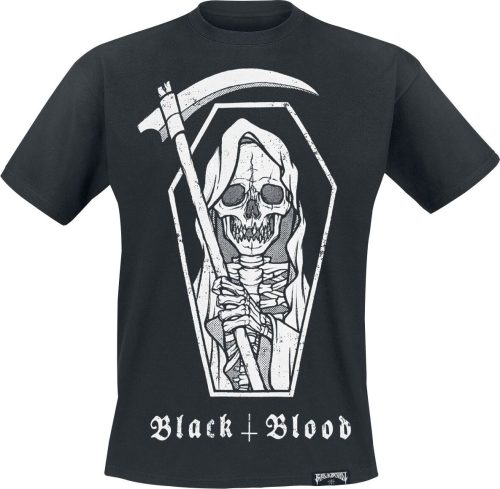 Black Blood by Gothicana Tričko s potiskem se smrtkou Tričko černá