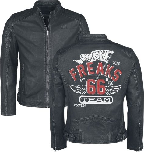 Rock Rebel by EMP Rock Rebel X Route 66 - Leather Jacket Kožená bunda černá