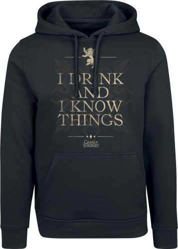 Game Of Thrones I Drink And I Know Things Mikina s kapucí černá