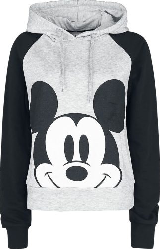 Mickey & Minnie Mouse Micky Maus Dámská mikina s kapucí světlešedá melírovaná/čierna