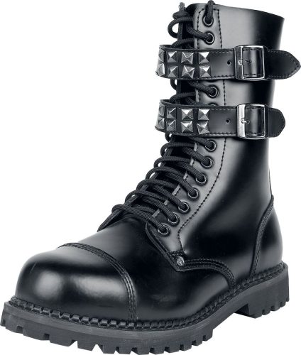 Gothicana by EMP Boty s ocelovou špičkou a přezkami boty černá