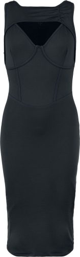 Black Premium by EMP Bodycon Dress with Double Neckline Šaty černá