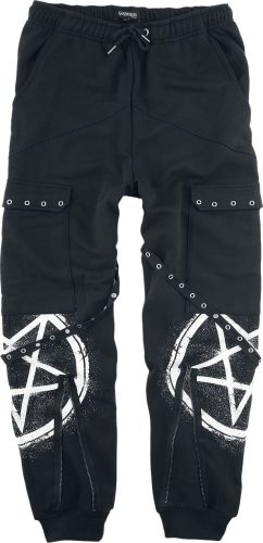 Gothicana by EMP Joggingové kalhoty s kapsami a ramínky Tepláky černá
