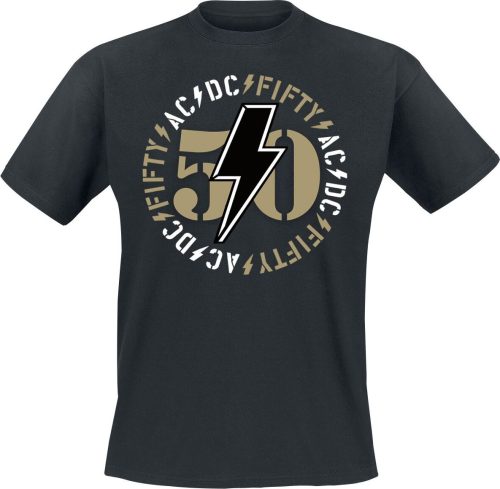 AC/DC Fifty Bold Emblem Tričko černá