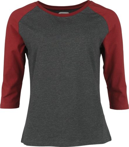RED by EMP Raglan Longsleeve Dámské tričko s dlouhými rukávy šedá melírovaná / červená