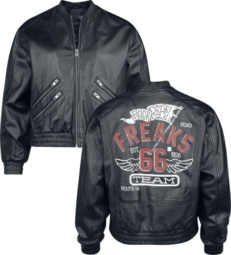 Rock Rebel by EMP Rock Rebel X Route 66 - Leather Jacket Dámská kožená bunda černá